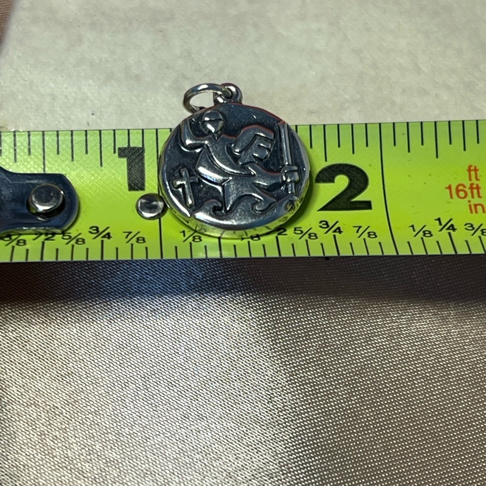 Retired James Avery 925 Sterling Silver St. Christopher Medallion Pendant Charm - Picture 6 of 10
